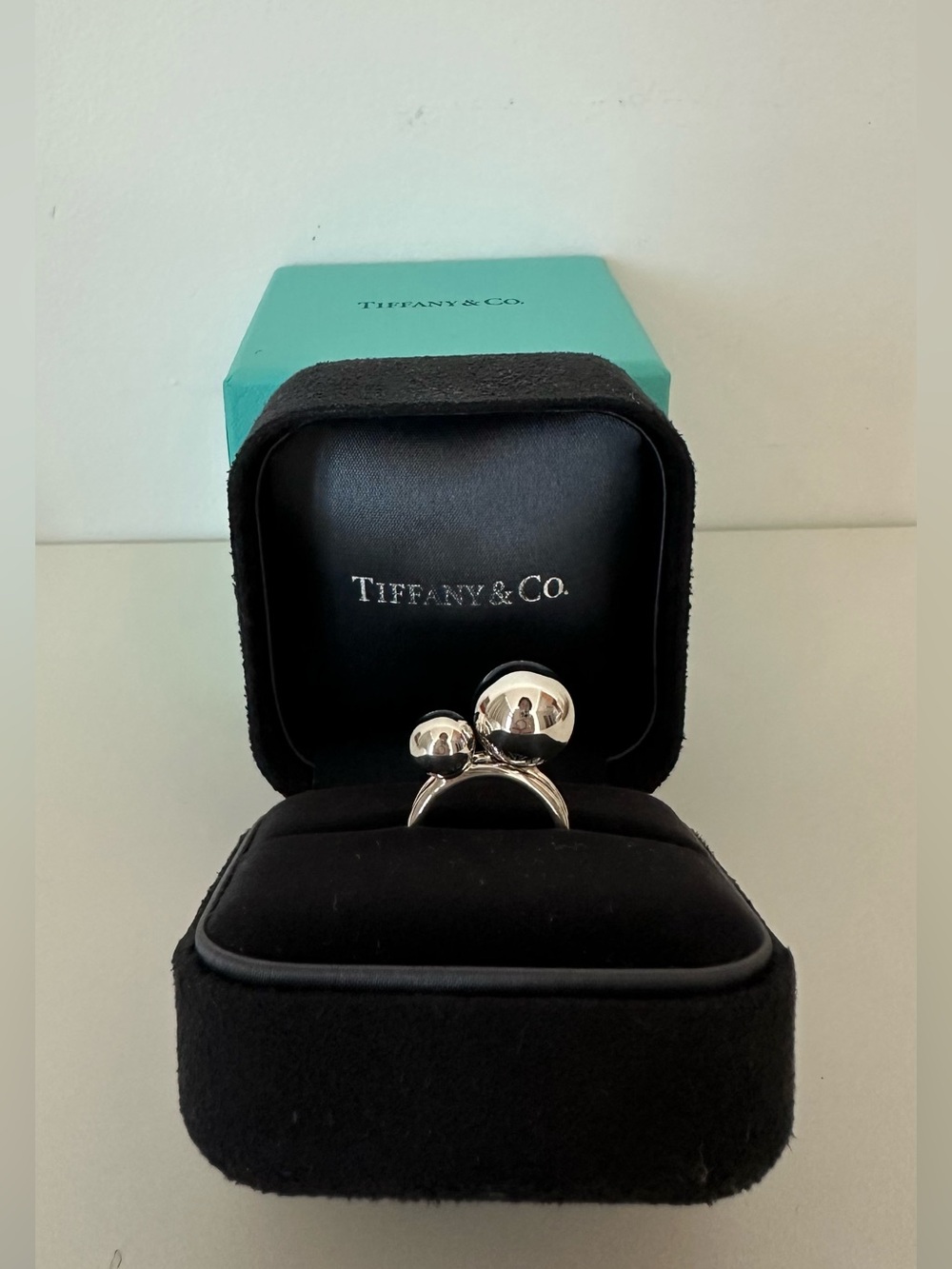 Tiffany & Co. HardWear Silver Double Ball Rings set no box Size 4 & 4.25 $963